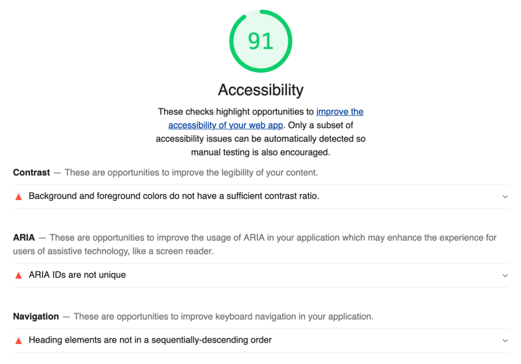 Web Vitals Accessibility